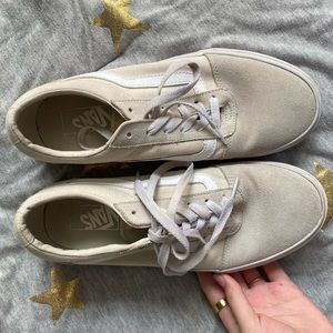 Low top cream colored vans